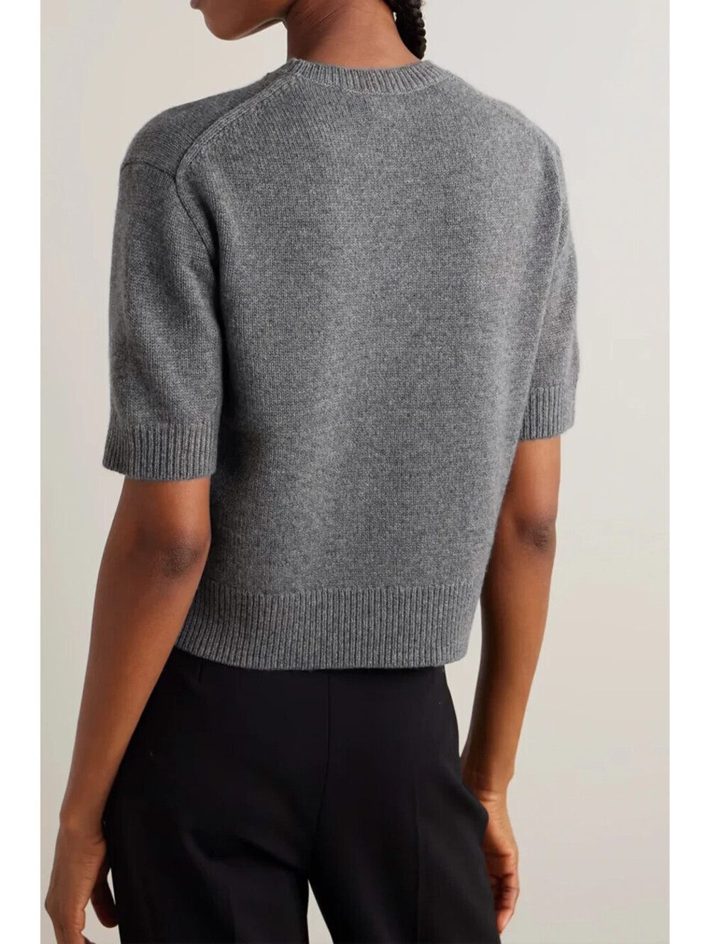 NEW, Theory Cropped Cashmere Sweater in Gray Sz L #S7633 - Picture 2 of 7